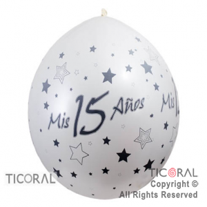PI�ATA S R36 INF SATIN MIS 15 A�OS BLANCO ESTRELLAS TINTA PLATA x 1